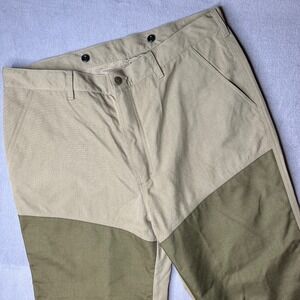 Cabelas Hunting Pants Mens 38x29 Tan Olive Green Nylon Field Brush Trousers